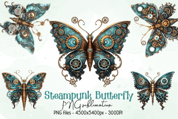 Download Steampunk Butterfly PNG Design - Png Collection