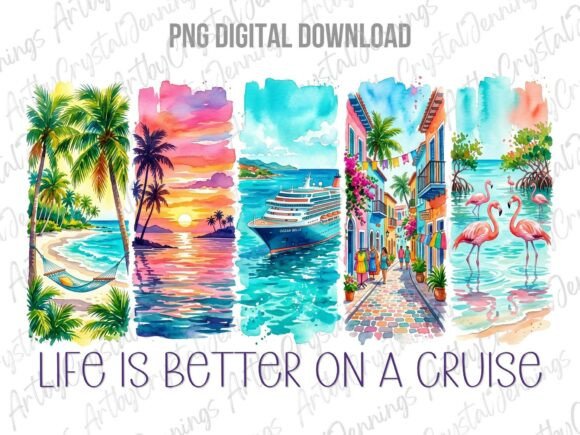 Download Cruise Ship Vacation Watercolor PNG - Png Collection