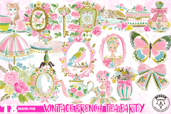 Download Vintage French Tea Party Clipart PNG - Png Collection