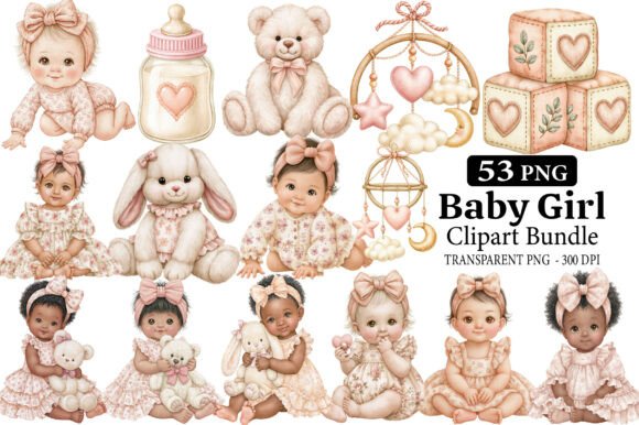 Download Baby Girl Clipart PNG Bundle - Png Collection