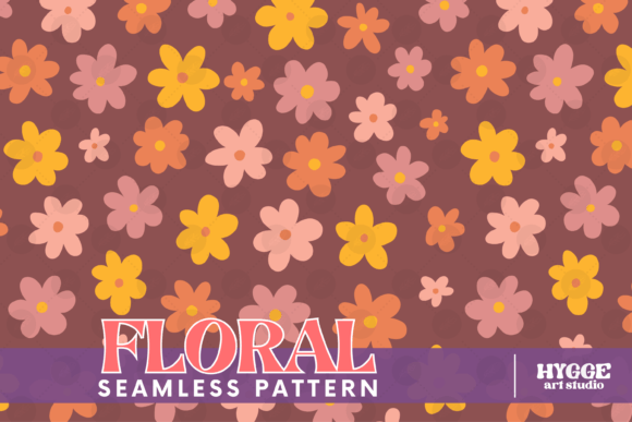 Download Retro Flowers Seamless Pattern Paper PNG - Png Collection