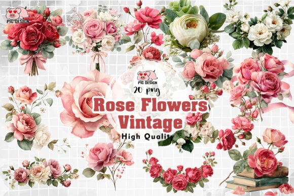 Download Rose Flowers Vintage PNG - Png Collection