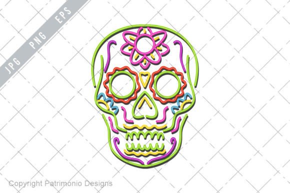 Download Sugar Skull Neon Sign EPS PNG JPG - Png Collection