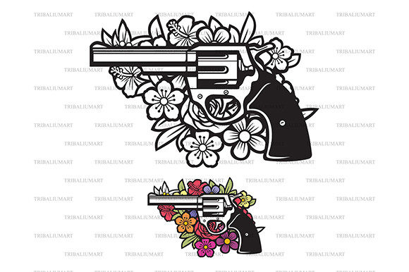 Download Revolver and Flowers - Premium Resources