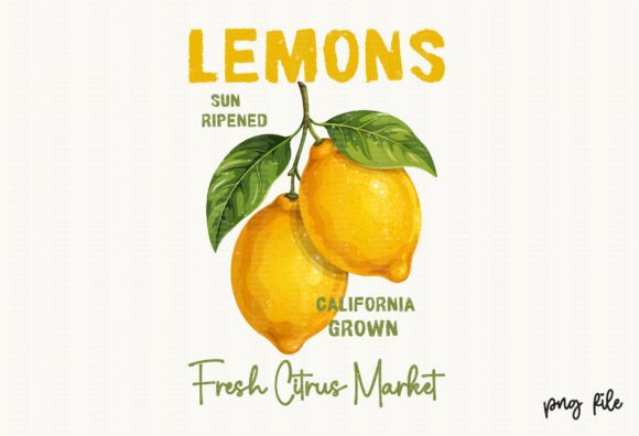 Download Summer Fruit PNG Retro Lemon Vintage - Png Collection