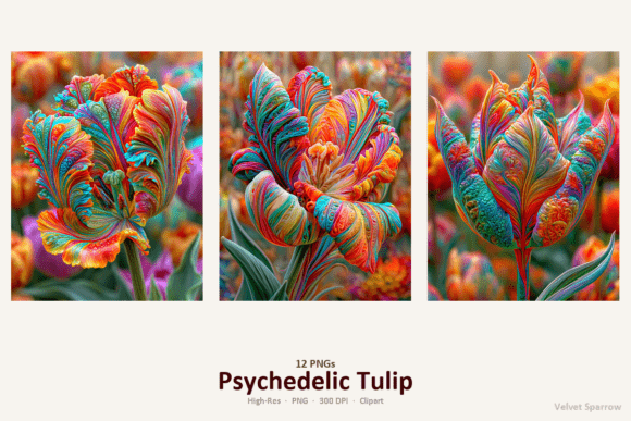Download Psychedelic Tulip -- 12 PNGs - Png Collection