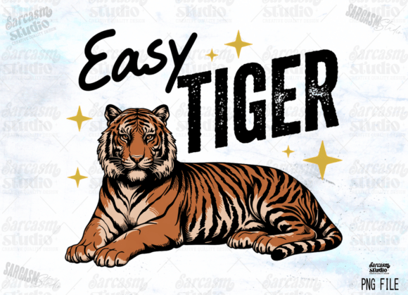 Download Easy Tiger Cute Summer Funny Vintage Png - Png Collection