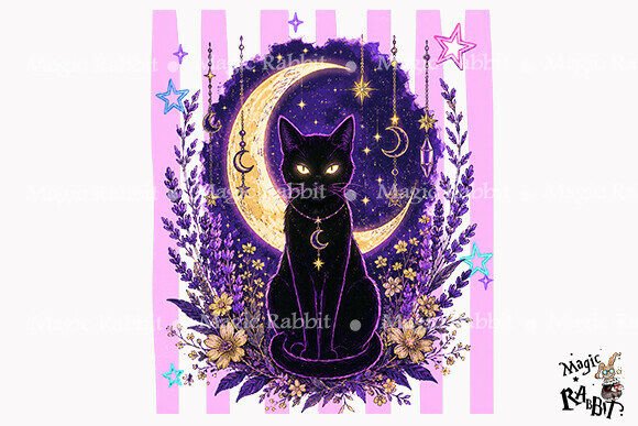 Download Mystic Black Cat Moon PNG - Png Collection