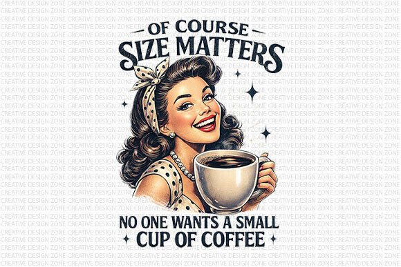 Download Size Matters Coffee Retro PNG - Png Collection