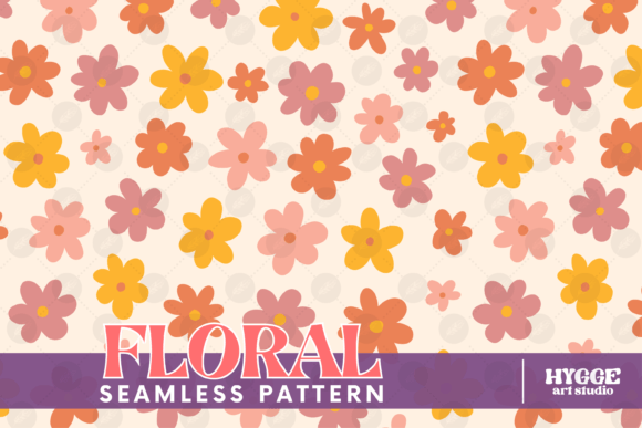 Download Retro Flowers Seamless Pattern Paper PNG - Png Collection