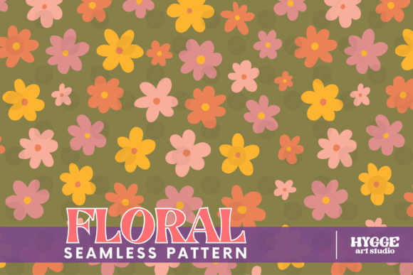 Download Retro Flowers Seamless Pattern Paper PNG - Png Collection