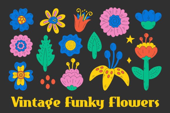 Download Vintage Funky Flowers Summer PNG Clipart - Png Collection