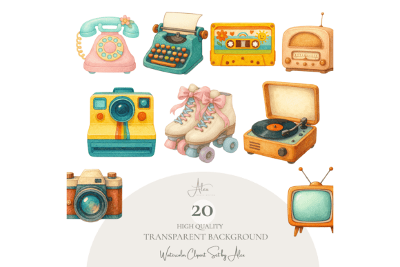 Download Retro Clipart PNG Bundle - Png Collection