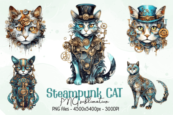 Download Steampunk Cat PNG Bundle - Png Collection