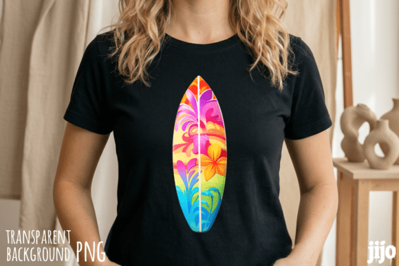 Download Tropical Floral Surfboard Vibrant PNG - Png Collection
