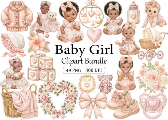 Download Baby Girl Clipart PNG Bundle - Png Collection
