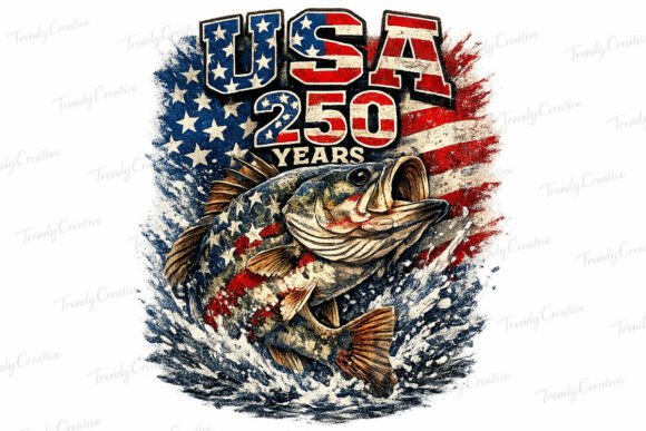 Download USA 250 Bass Fishing Vintage PNG - Png Collection