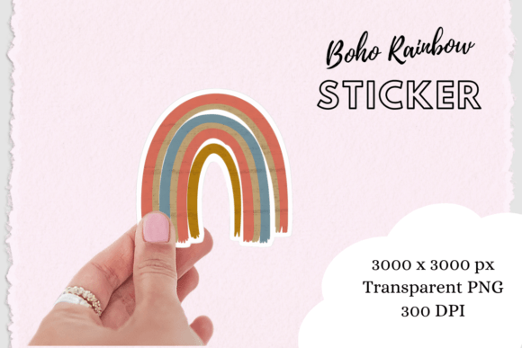 Download Boho Chic Rainbow Sticker Png - Png Collection