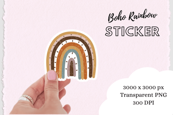 Download Boho Chic Rainbow Sticker Png - Png Collection