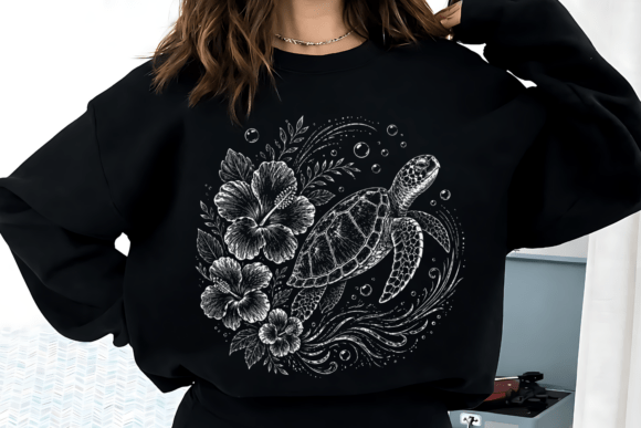Download Ocean Floral Sea Turtle Marine Life PNG - Png Collection