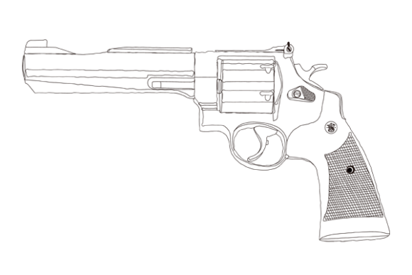 Download Illustration of Hand Drawing Revolver - Premium Resources