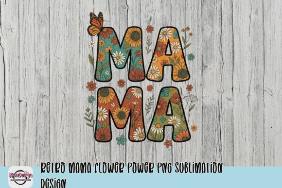 Download Retro Mama Flower Power PNG Sublimation Design - Png Collection