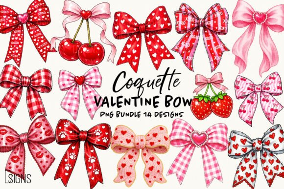 Download Coquette Valentine Bow Bundle Png - Png Collection