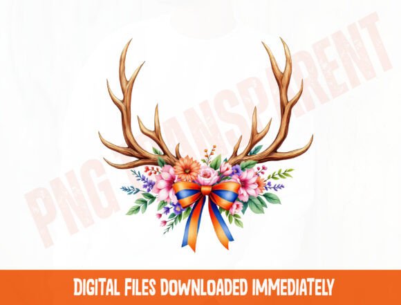 Download Floral Antlers Png, Boho Deer Antlers - Png Collection